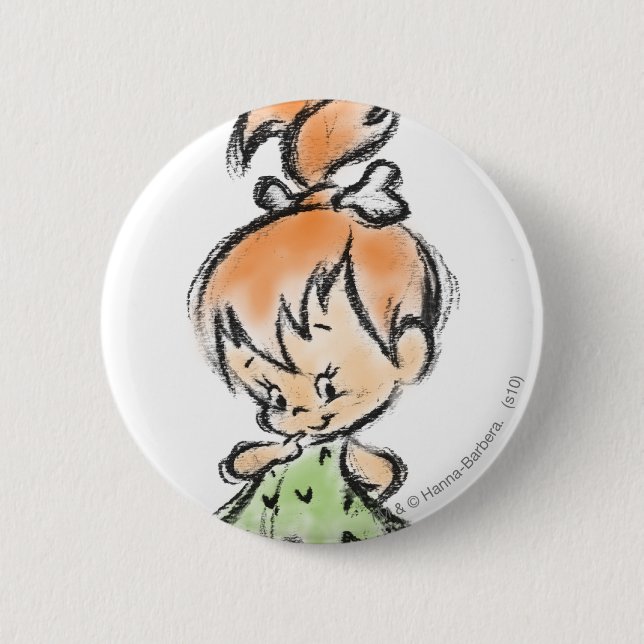 Badge Rond 5 Cm PEBBLES™ - Dessin à main (Devant)