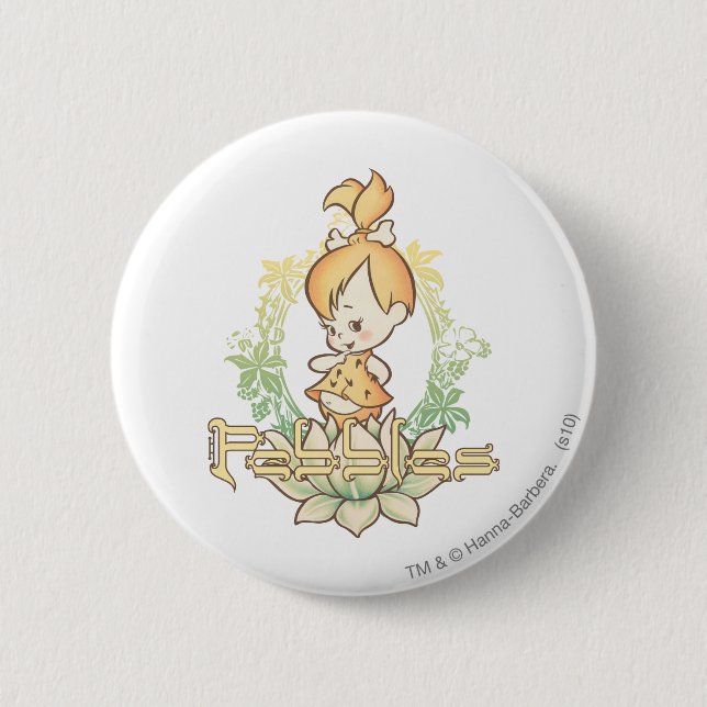 Badge Rond 5 Cm PEBBLES™ en Lotus Flower (Devant)