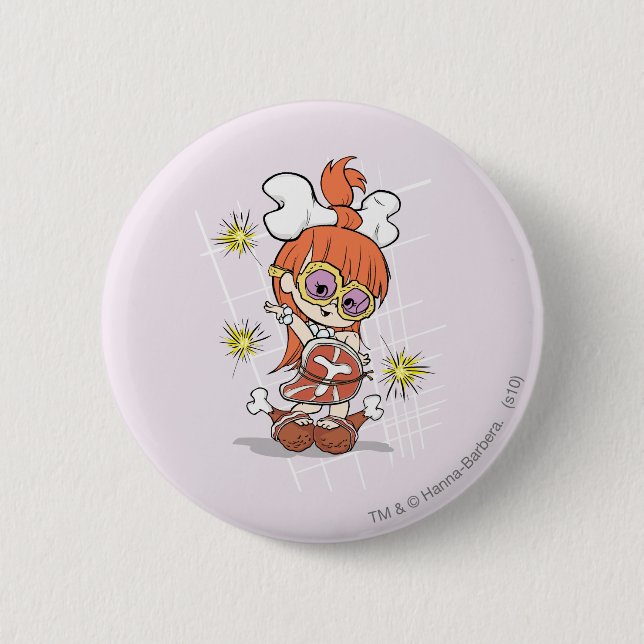 Badge Rond 5 Cm PEBBLES™ Goes Gaga (Devant)