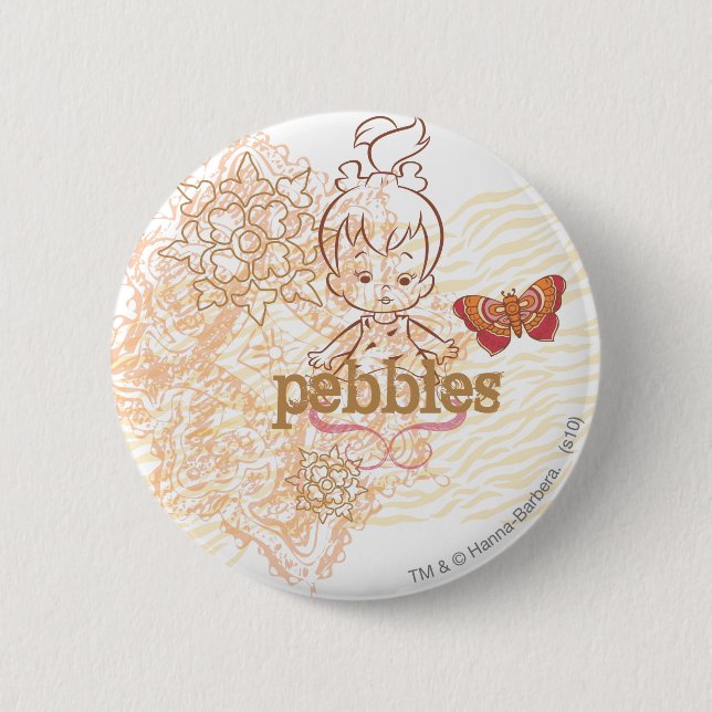 Badge Rond 5 Cm PEBBLES™ Sandy Design (Devant)
