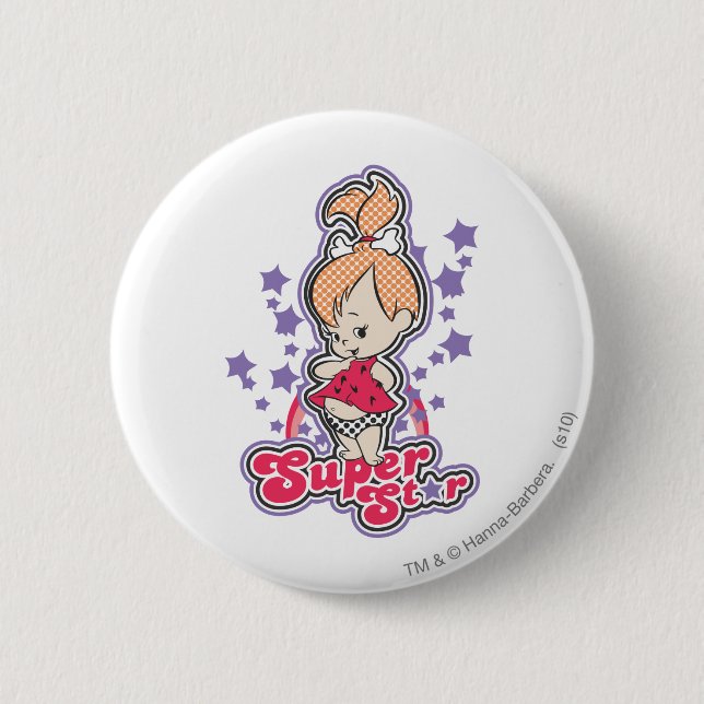 Badge Rond 5 Cm PEBBLES™ Super Star (Devant)