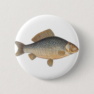 Badge Rond 5 Cm Pêche à la carpe peinture à l'eau douce