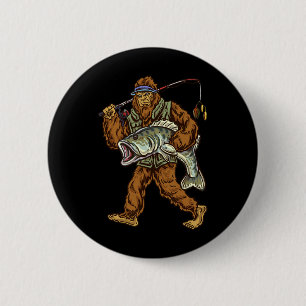 Badge Rond 5 Cm Pêche à la grande bouche B Bigfoot pêcheur 1 