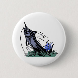 Badge Rond 5 Cm Pêche à la ligne