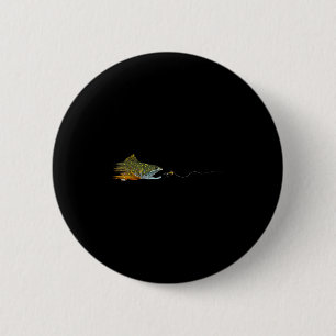 Badge Rond 5 Cm Pêche à la mouche truite de ruisseau mouche sèche