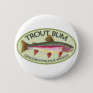 Badge Rond 5 Cm Pêche à la truite