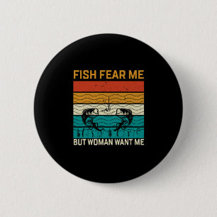 Badge Rond 5 Cm Pêche Art Femme Woman Me