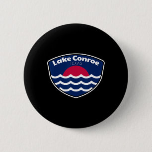 Badge Rond 5 Cm Pêche au lac Conroe Texas
