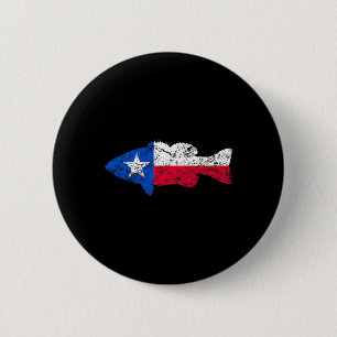 Badge Rond 5 Cm Pêche au petit bouche Texas Flag