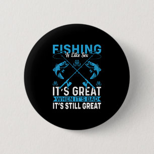 Badge Rond 5 Cm Pêche-Cadeaux Fisher Est Grande