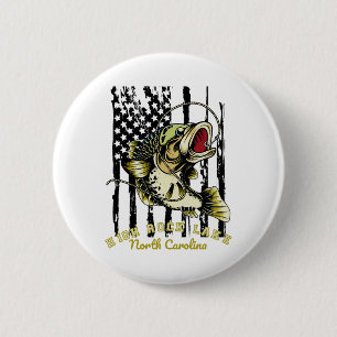 Badge Rond 5 Cm Pêche en eau douce Papa Drapeau américain High Roc