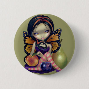 Badge Rond 5 Cm "Pêche, prune, bouton de poire"
