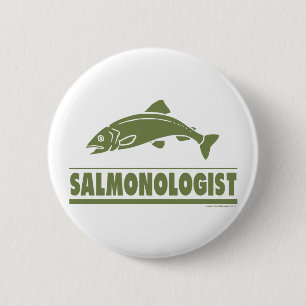 Badge Rond 5 Cm Pêche Saumon
