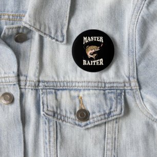 Badge Rond 5 Cm Pêcheur d'appât Maître