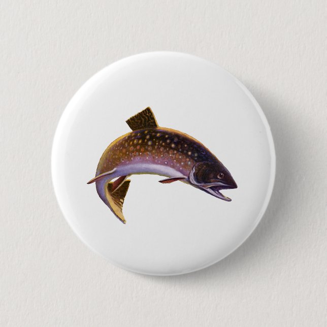 Badge Rond 5 Cm Pêcheur de truite vintage, Pêcheur de pêche sporti (Devant)
