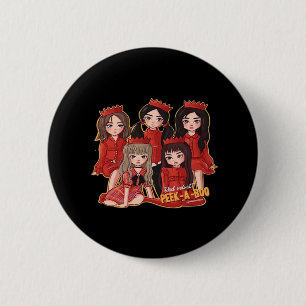 Badge Rond 5 Cm Peekaboo Cosy Automne