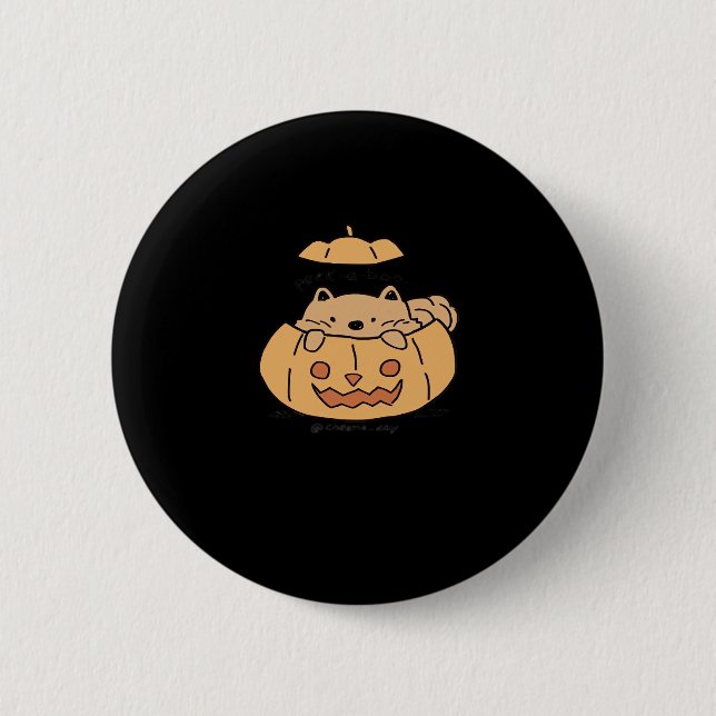 Badge Rond 5 Cm Peekaboo Vibes d'automne (Devant)
