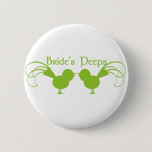 Badge Rond 5 Cm Peeps de mariée/ Vert