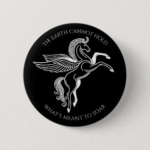 Badge Rond 5 Cm Pégase ailé : Mythologie grecque inspirante