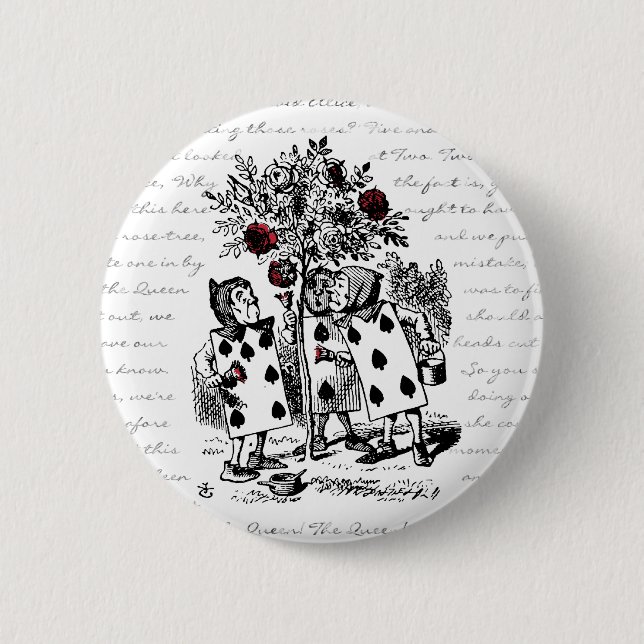 Badge Rond 5 Cm Peignant les roses rouges (Devant)
