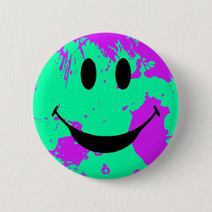 Badge Rond 5 Cm Peignez le visage d'éclaboussure