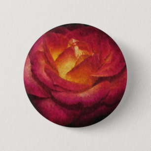 Badge Rond 5 Cm Peinture à l'huile de Rose flamand
