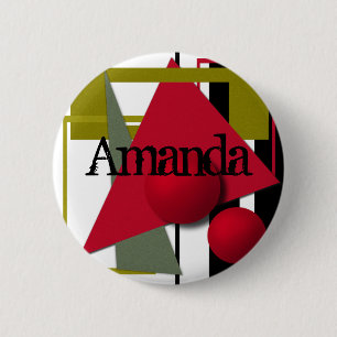 Badge Rond 5 Cm Peinture Abstraite, formes géométriques