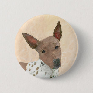 Badge Rond 5 Cm Peinture américaine sans poil Terrier - Chien Art