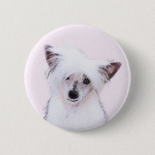 Badge Rond 5 Cm Peinture chinoise en poudre - Art Chien