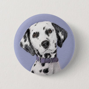 Badge Rond 5 Cm Peinture Dalmatienne - Cute Original Chien Art