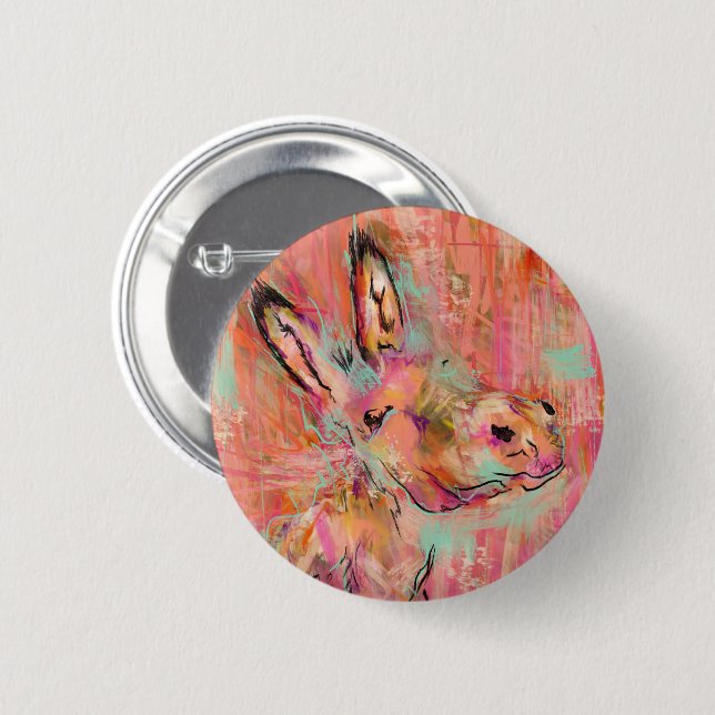 Badge Rond 5 Cm peinture d'âne (Devant & derrière)