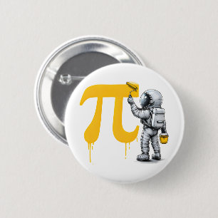 Badge Rond 5 Cm Peinture d'astronaute cool symbole Pi jour de Pi 
