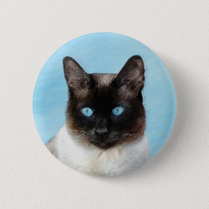 Badge Rond 5 Cm Peinture de chats de Siamese - Cute Original Cat A