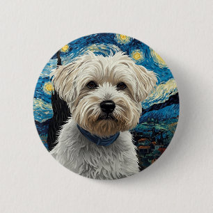 Badge Rond 5 Cm Peinture de ciel nocturne tourbillonnant – Art mal