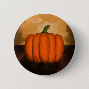 Badge Rond 5 Cm Peinture de citrouille