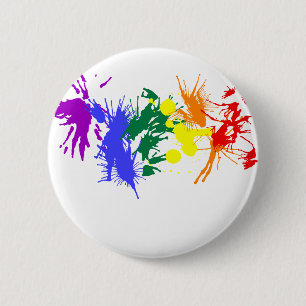 Badge Rond 5 Cm Peinture de gay pride
