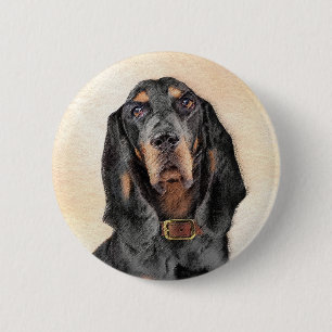 Badge Rond 5 Cm Peinture en noir et blanc - Art original Chien