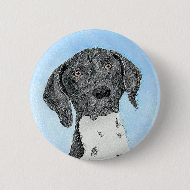 Badge Rond 5 Cm Peinture pointeur germanique - Art original (Devant)