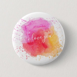 Badge Rond 5 Cm Peinture rose moderne