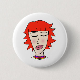 Badge Rond 5 Cm pelirroja girl