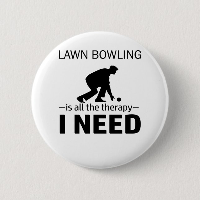 Badge Rond 5 Cm Pelouse Bowling est ma thérapie-RGp8w (Devant)