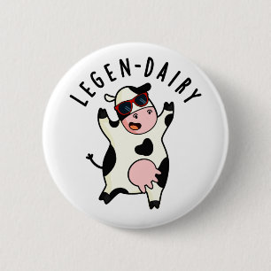 Badge Rond 5 Cm Peluche de vache drôle de laiterie