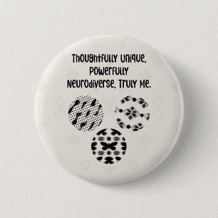 Badge Rond 5 Cm Pensée de manière unique, puissamment neurodiverse