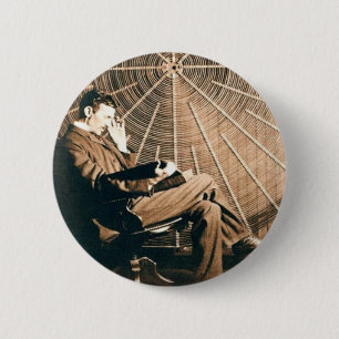 Badge Rond 5 Cm Pensée de Tesla