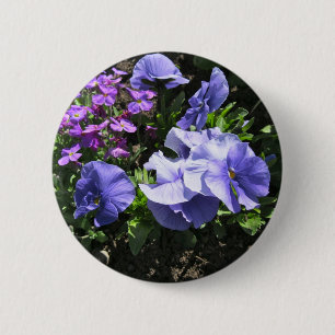 Badge Rond 5 Cm Pensées pourpres timides