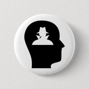 Badge Rond 5 Cm Penser à l'espionnage
