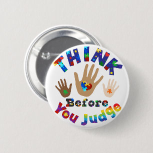 Badge Rond 5 Cm PENSEZ À Votre Juge