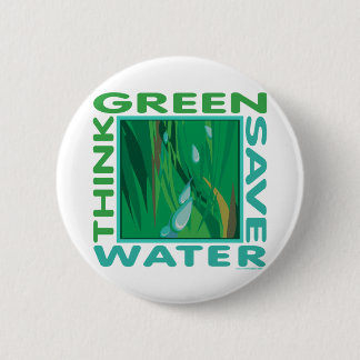 Badge Rond 5 Cm Pensez Vert, économisez de l'eau