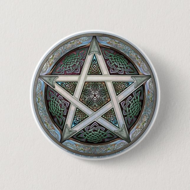 Badge Rond 5 Cm Pentagramme (Devant)