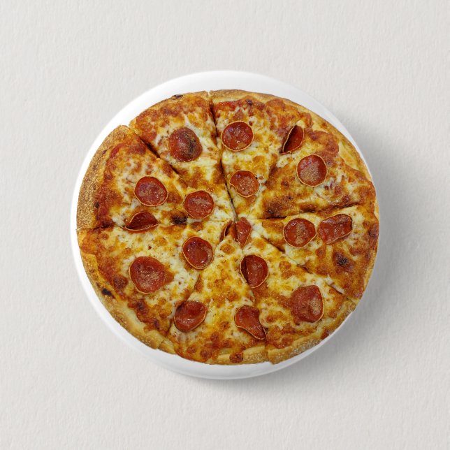 Badge Rond 5 Cm Pepperoni Pizza (Devant)